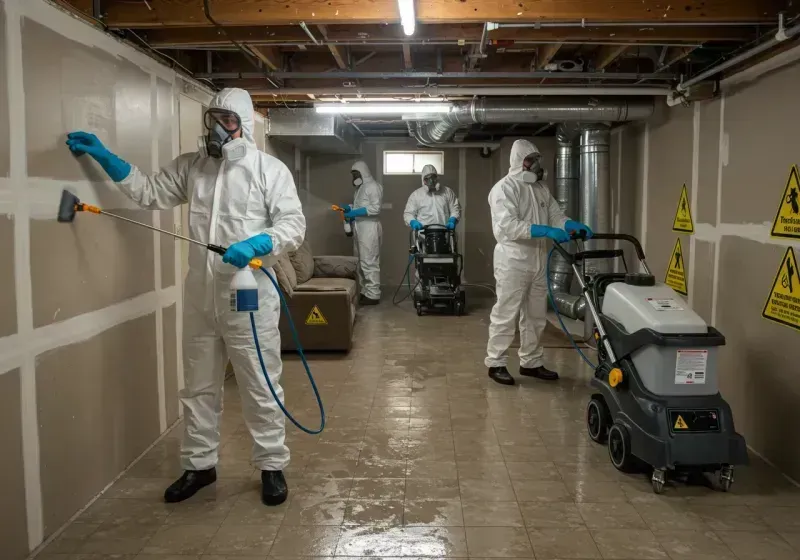 Basement Moisture Removal and Structural Drying process in Starke, FL